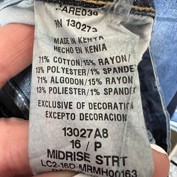 Riders by Lee Straight leg Denim Blue Jeans size 16 Petite - Picture 3 of 5